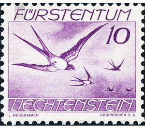 birds  - Liechtenstein 1939 - 10 Rappen