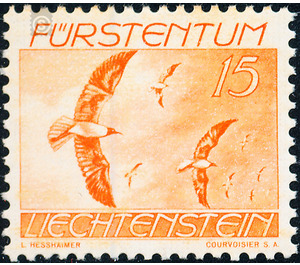 birds  - Liechtenstein 1939 - 15 Rappen