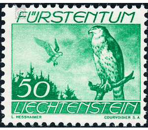 birds  - Liechtenstein 1939 - 50 Rappen