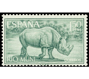 Black Rhinoceros (Diceros bicornis) - Central Africa / Equatorial Guinea  / Rio Muni 1964 - 1.50