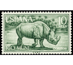 Black Rhinoceros (Diceros bicornis) - Central Africa / Equatorial Guinea  / Rio Muni 1964 - 10