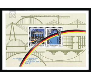 Block edition: 1st anniversary of the opening of the inner-German borders and the Berlin Wall  - Germany / Federal Republic of Germany 1990