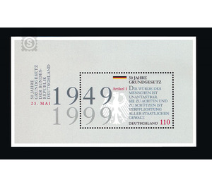 Block edition: 50 years Basic Law  - Germany / Federal Republic of Germany 1999