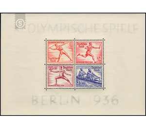 Block edition Olympic Summer Games Berlin  - Germany / Deutsches Reich 1936