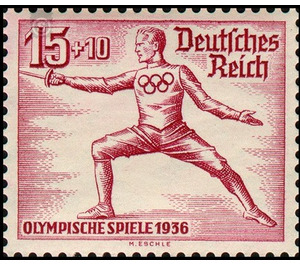 Block stamp Olympic Summer Games Berlin  - Germany / Deutsches Reich 1936 - 15 Reichspfennig