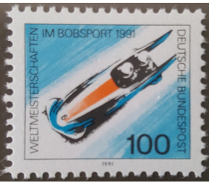 Block stamp: world championship in bobsleigh, altenberg  - Germany / Federal Republic of Germany 1991 - 100 Pfennig