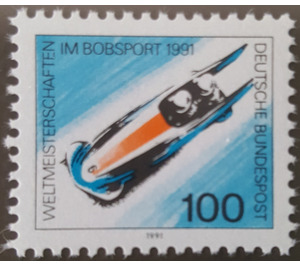 Block stamp: world championship in bobsleigh, altenberg  - Germany / Federal Republic of Germany 1991 - 100 Pfennig