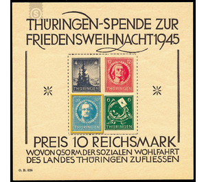 Blockausgabe  - Germany / Sovj. occupation zones / Thuringia 1945 - 20 Pfennig