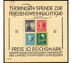 Blockausgabe  - Germany / Sovj. occupation zones / Thuringia 1945 - 6 Pfennig