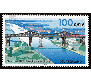 Bridge series: Railroad bridge Rendsburg  - Germany / Federal Republic of Germany 2001 - 110 Pfennig