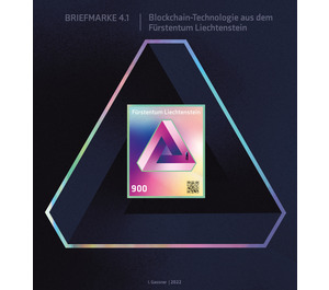Briefmarke 4.1 - Blockchain Technologie aus dem Fürstentum Liechtenstein - Liechtenstein 2022