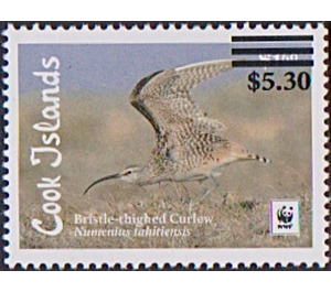 Brislte Thighed Curlew (Numenius tahitiensis) Surcharged - Polynesia / Cook Islands 2021 - 5.30