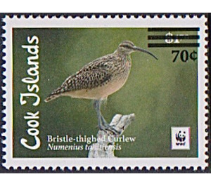 Brislte Thighed Curlew (Numenius tahitiensis) Surcharged - Polynesia / Cook Islands 2021 - 70