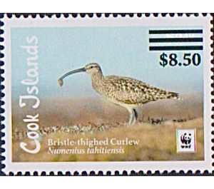 Brislte Thighed Curlew (Numenius tahitiensis) Surcharged - Polynesia / Cook Islands 2021 - 8.50