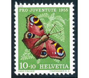 butterfly  - Switzerland 1955 - 10 Rappen