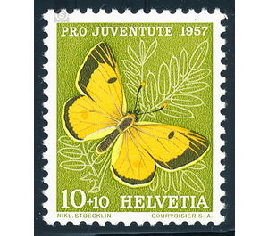 butterfly  - Switzerland 1957 - 10 Rappen