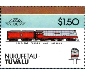 C.M.St.P&P Class A 4-4-2 1935 USA - Polynesia / Tuvalu, Nukufetau 1986