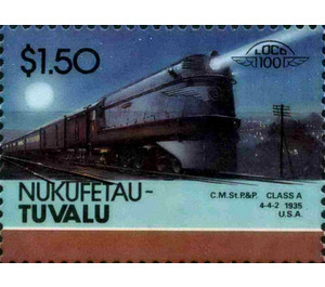 C.M.St.P&P Class A 4-4-2 1935 USA - Polynesia / Tuvalu, Nukufetau 1986