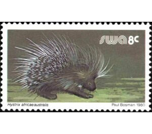 Cape Porcupine (Hystrix africaeaustralis) - South Africa / Namibia / South-West Africa 1989 - 8