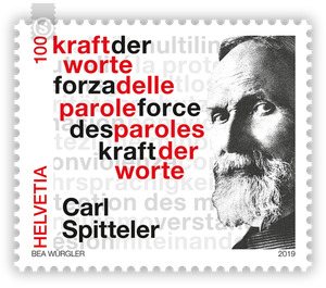 Carl Spitteler 100 Years Nobel Prize for Literature 1919-2019  - Switzerland 2019 - 100 Rappen