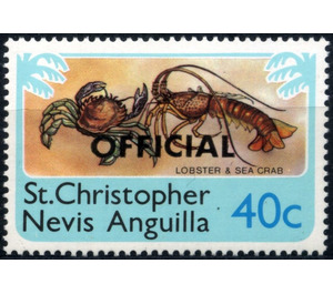 Carribean Spiny Lobster, overprint "OFFICIAL" - Caribbean / Saint Kitts and Nevis 1980 - 40