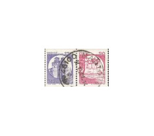 Castles-of-S-Severa-and-Serralunga-from-coil  - Italy 1980 - 200 lira