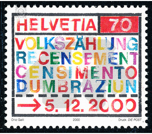 census  - Switzerland 2000 - 70 Rappen