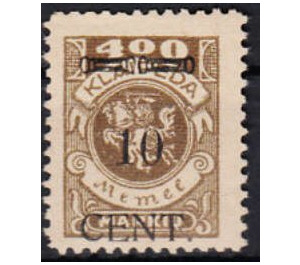 CENT. Type I on Memeledition - Germany / Old German States / Memel Territory 1923 - 10