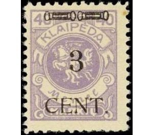 CENT. Type I on Memeledition - Germany / Old German States / Memel Territory 1923 - 3