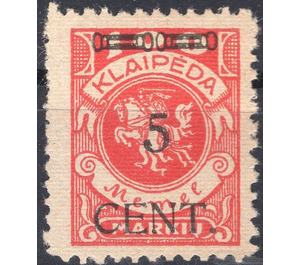 CENT. Type I on Memeledition - Germany / Old German States / Memel Territory 1923 - 5