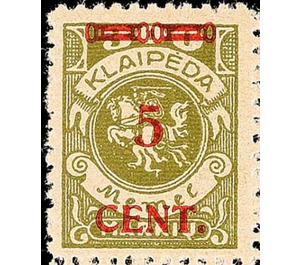 CENT. Type I on Memeledition - Germany / Old German States / Memel Territory 1923 - 5