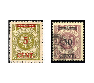 CENT. Type I on Memeledition - Germany / Old German States / Memel Territory 1923 Set