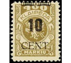 CENT. Type II on Memeledition - Germany / Old German States / Memel Territory 1923 - 10