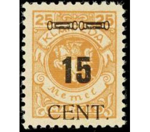 CENT. Type II on Memeledition - Germany / Old German States / Memel Territory 1923 - 15