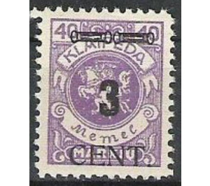 CENT. Type II on Memeledition - Germany / Old German States / Memel Territory 1923 - 3