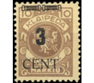 CENT. Type II on Memeledition - Germany / Old German States / Memel Territory 1923 - 3