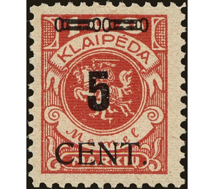 CENT. Type II on Memeledition - Germany / Old German States / Memel Territory 1923 - 5