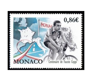 Centenary of Birth of Fausto Coppi, Cyclist - Monaco 2019 - 0.86