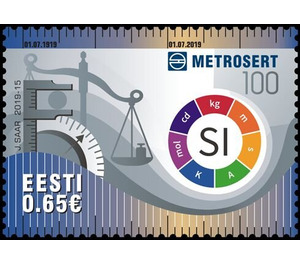 Centenary of Metrosert, Office of Weights & Measures - Estonia 2019 - 0.65