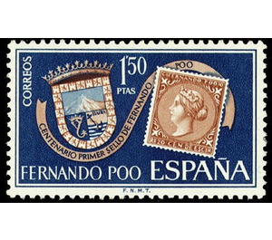 Centenary of the first stamp of Fernando Poo - Central Africa / Equatorial Guinea  / Fernando Po 1968 - 1.50