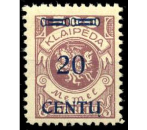 "Centu" on Memeledition - Germany / Old German States / Memel Territory 1923 - 20