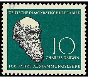 Charles Robert Darwin and Carl Linnaeus  - Germany / German Democratic Republic 1958 - 10 Pfennig