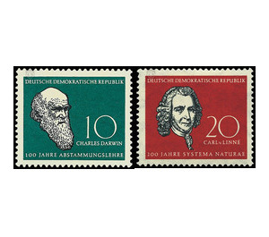 Charles Robert Darwin and Carl Linnaeus  - Germany / German Democratic Republic 1958 Set