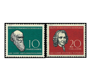 Charles Robert Darwin and Carl Linnaeus  - Germany / German Democratic Republic 1958 Set