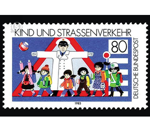Child and road traffic  - Germany / Federal Republic of Germany 1983 - 80 Pfennig