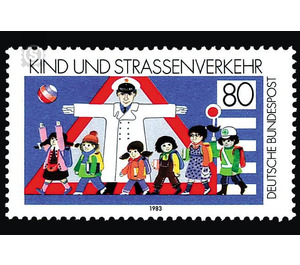 Child and road traffic  - Germany / Federal Republic of Germany 1983 - 80 Pfennig