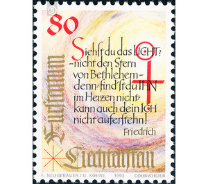 Christmas poems  - Liechtenstein 1993 - 80 Rappen