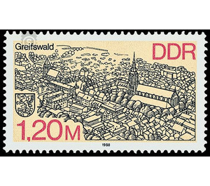 Cityscapes: District Cities in the north of the GDR  - Germany / German Democratic Republic 1988 - 120 Pfennig