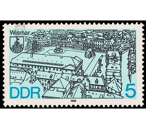 Cityscapes: District Cities in the north of the GDR  - Germany / German Democratic Republic 1988 - 5 Pfennig