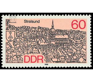 Cityscapes: District Cities in the north of the GDR  - Germany / German Democratic Republic 1988 - 60 Pfennig